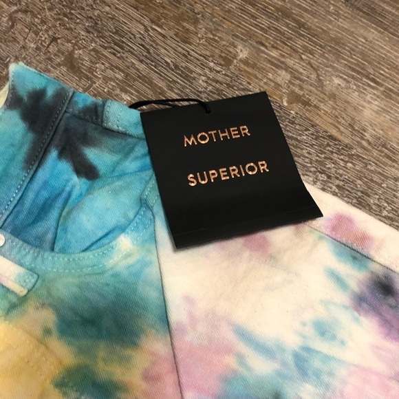 NWT Mother Superior Tripper Tie Dye Cropped Jean - Picture 4 of 8